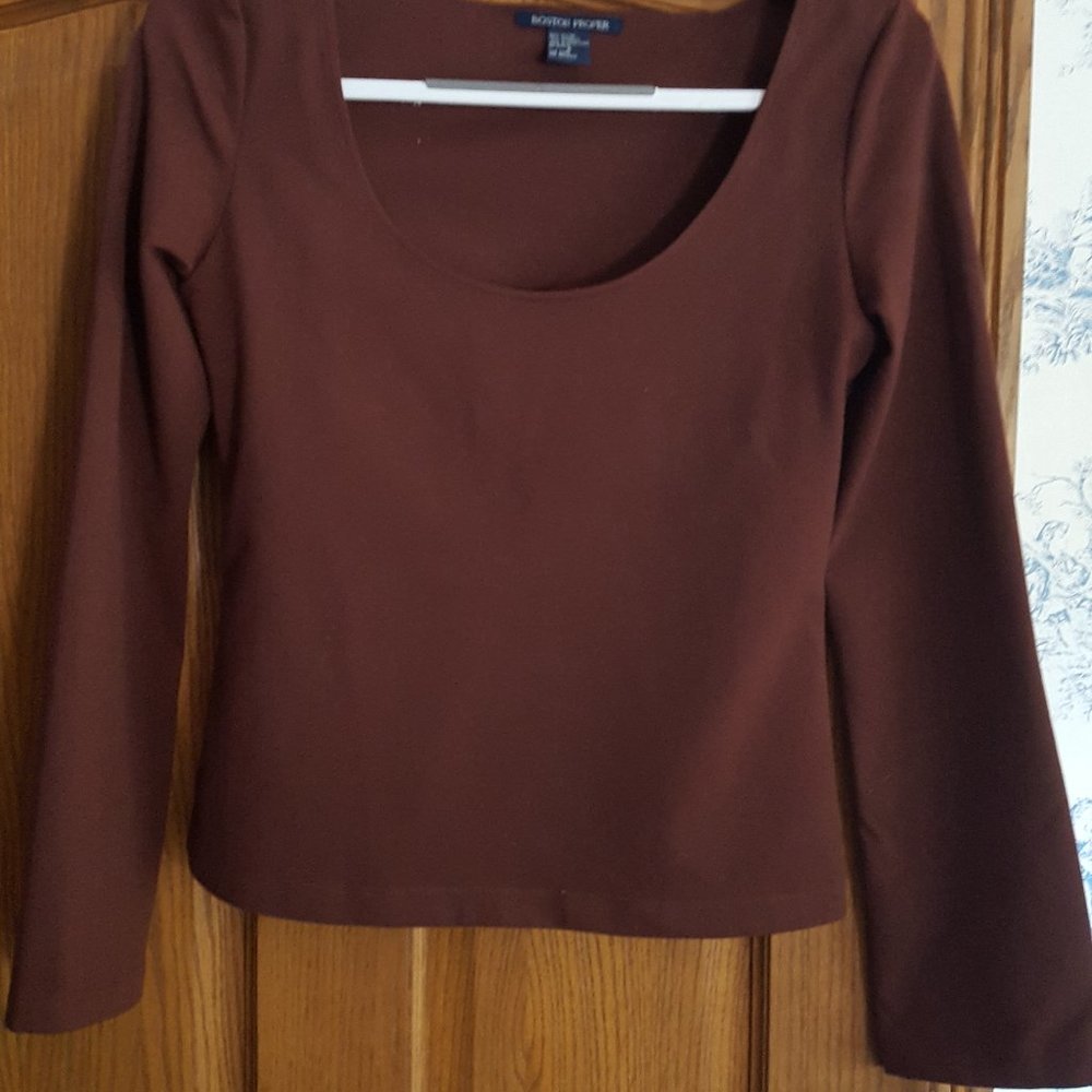 Boston Proper , chocolate brown top/blouse, size small